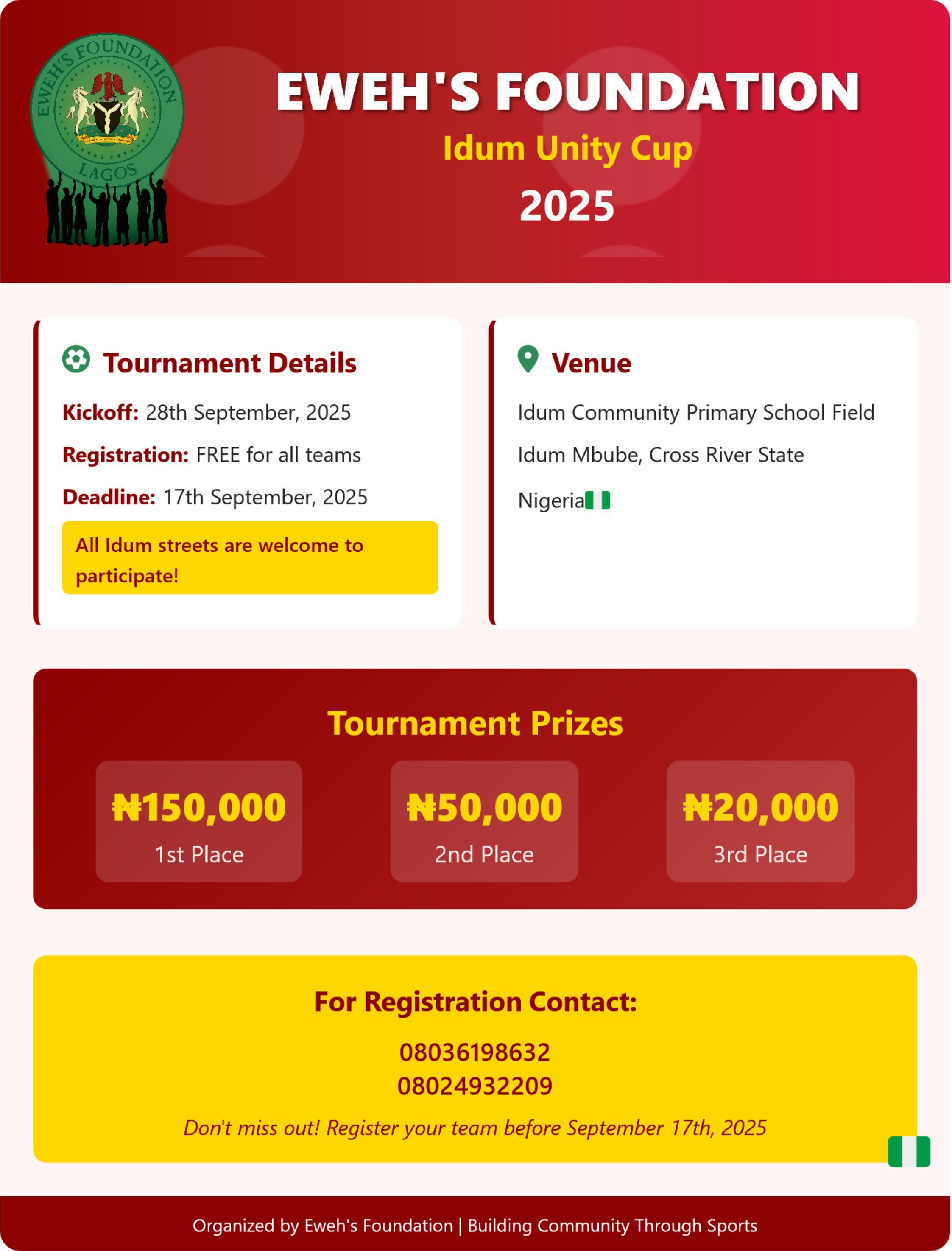 Eweh’s Foundation Idum community Unity cup 2025